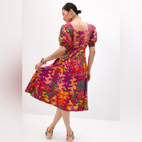 Anthropologie Roopa Pemmaraju floral midi dress sz sm - Picture 3 of 12